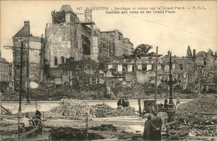 Saint-Quentin 02 Aisne Basilique ruines Grand Place