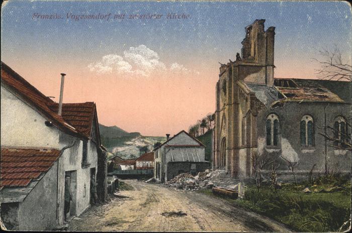 Vosges Vogesen Region zerstörtes Vogesendorf