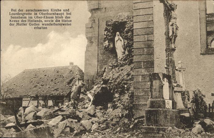 Oberburnhaupt zerschossene Kirche