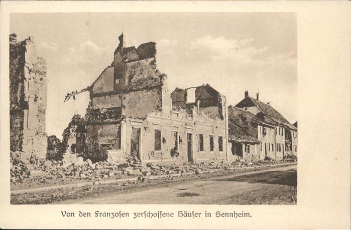 Sennheim zerschossene Häuser