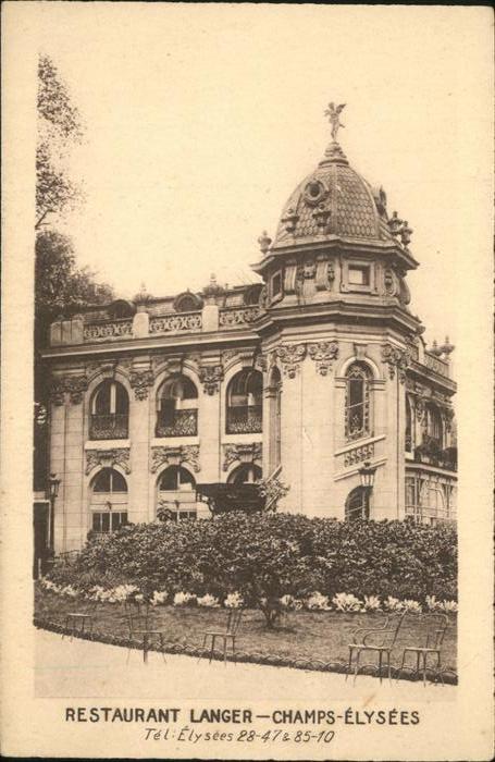 Paris Restaurant Langer  Champs-Elysees