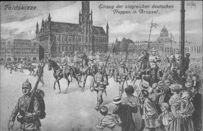 Bruxelles Bruessel Einzug deutscher Truppen