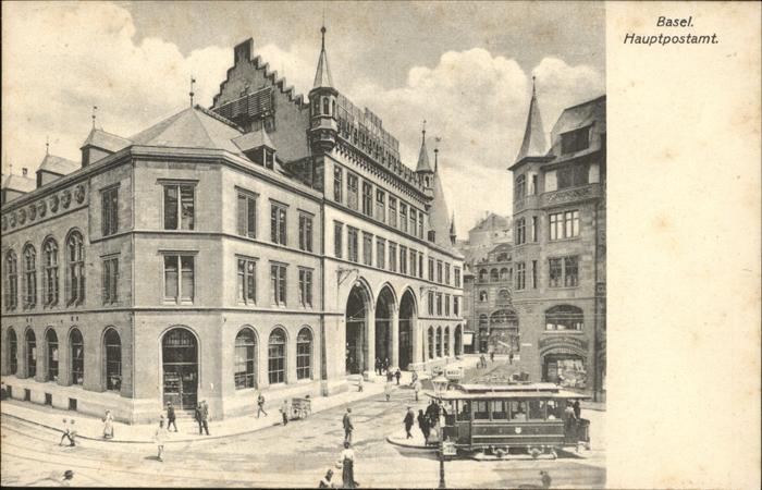 Basel BS Hauptpostamt Strassenbahn