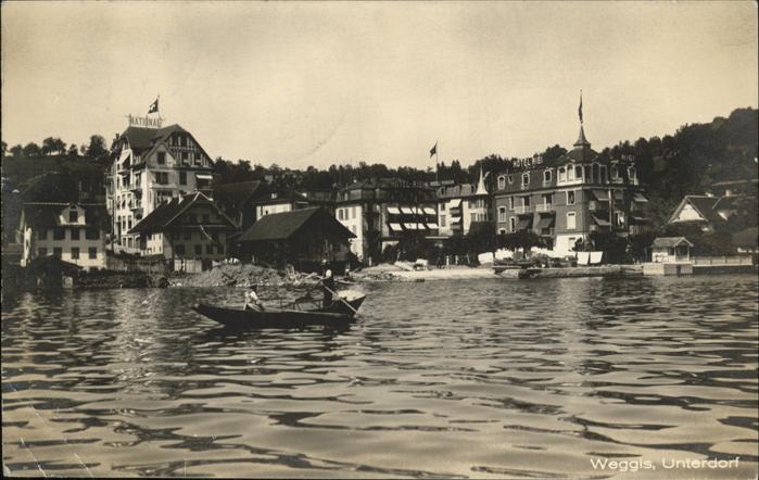 Weggis Vierwaldstaettersee Unterdorf Boot