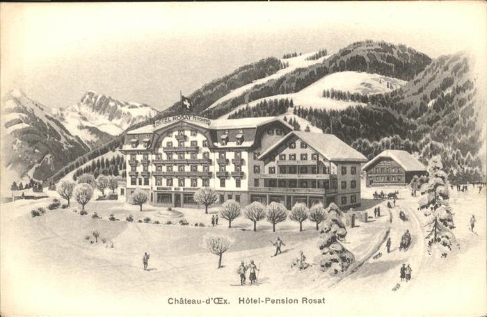 Chateau-d Oex Hotel Pension Rosat Ski Winter