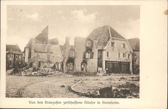 Sennheim zerschossene Häuser