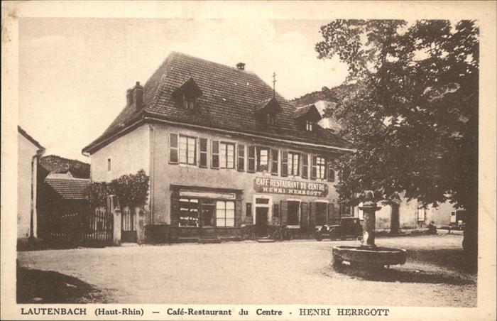 Lautenbach Haut Rhin Elsass Cafe Restaurant Henri Herrgott Brunnen