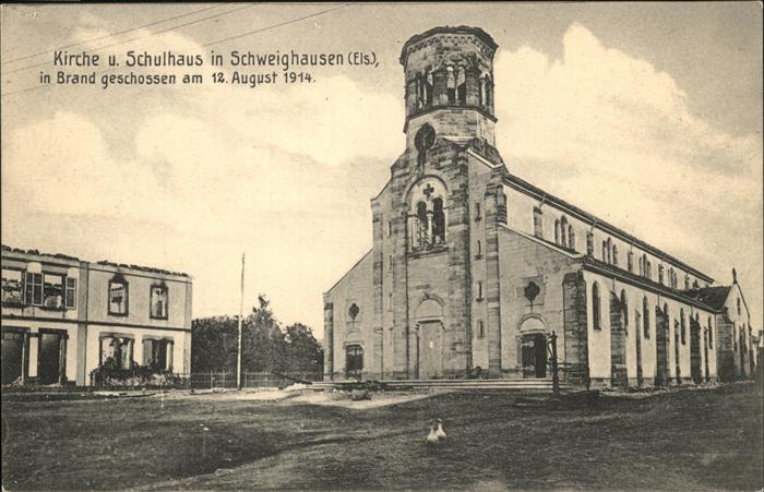 Schweighausen Elsass Kirche Schulhaus