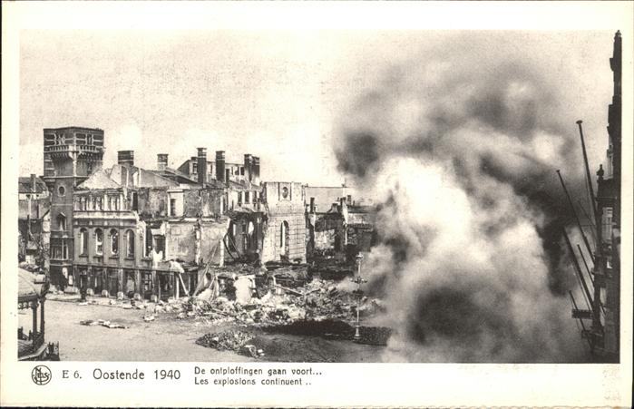 Oostende Ostende Explosions continuent... 1940