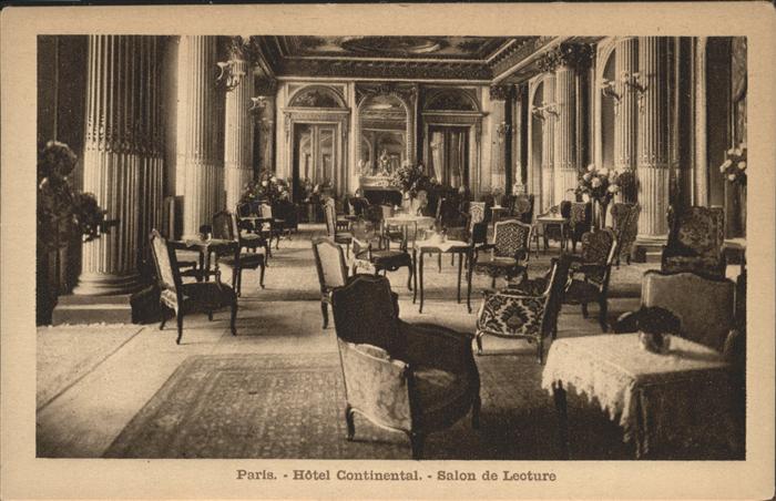 Paris Hotel Continental Salon Lecture