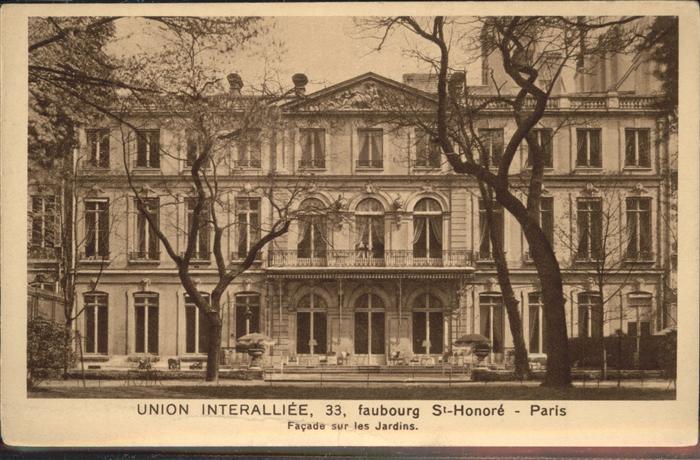 Paris Union Interalliee St. Honore Facade