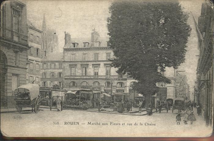 Rouen Marche aux Fleurs rue de la Chaine