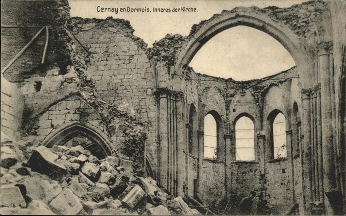 Cernay Elsass Inneres der Kirche Feldpost