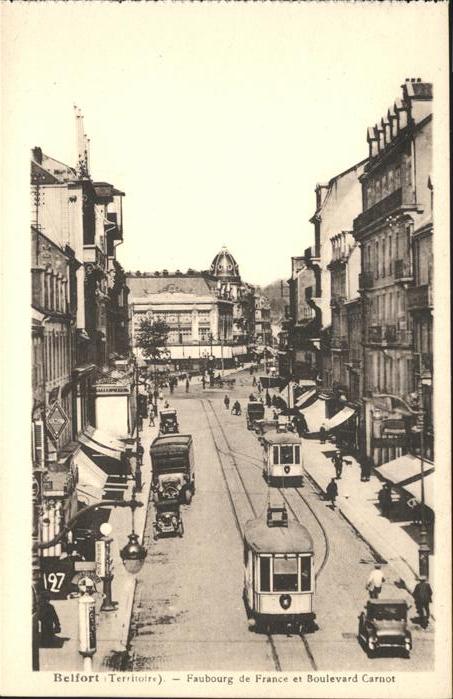 Belfort Alsace France et Boulevard Carnot Strassenbahn