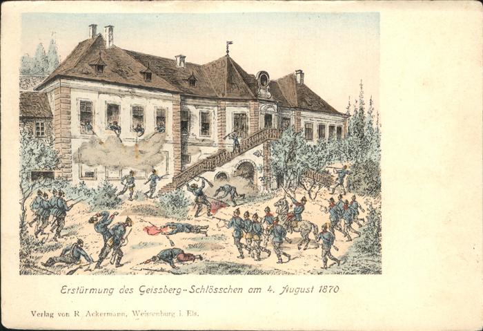 Geissberg Baden Erstuermung Geissberg Schloesschen 04. Aug. 1870