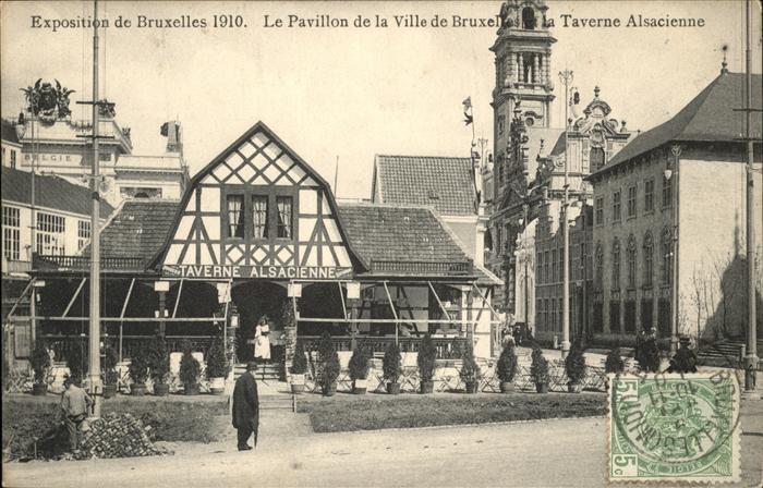 Exposition Bruxelles 1910 Pavillon Ville Bruxelles Taverne Alsaci