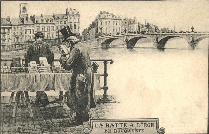 Liege Luettich Brücke Buchhändler