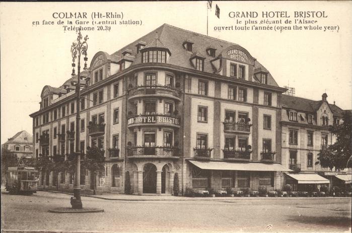 Colmar Haut Rhin Elsass Grand Hotel Bristol Strassenbahn