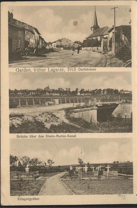 Gerden Lagarde Dorfstrasse Brücke Rhein Marne Kanal Kr