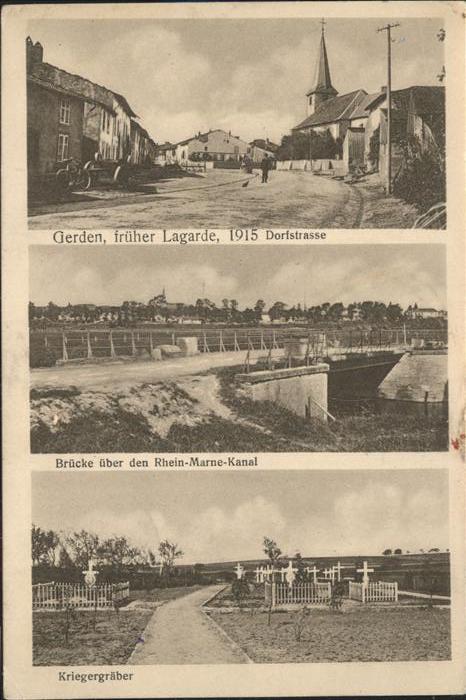 Gerden Lagarde Dorfstrasse Brücke Rhein Marne Kanal Kr