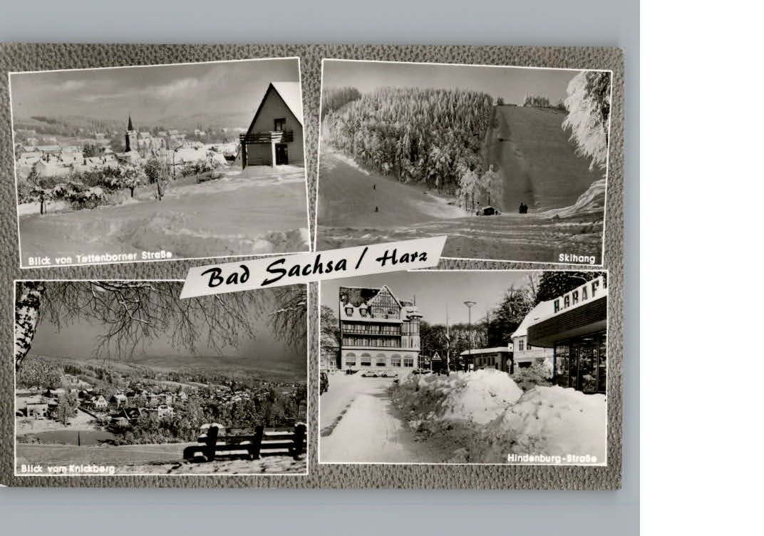 Bad Sachsa Harz Winter-Ak Hindenburg Strasse