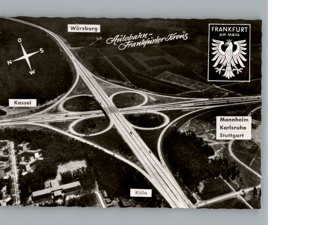 Frankfurt Main Fliegeraufnahme Autobahn Frankfurter Kreuz