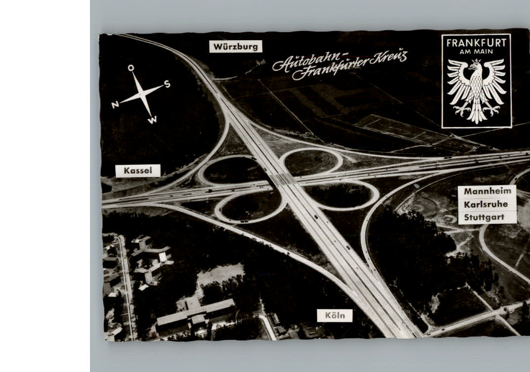 Frankfurt Main Fliegeraufnahme Autobahn Frankfurter Kreuz