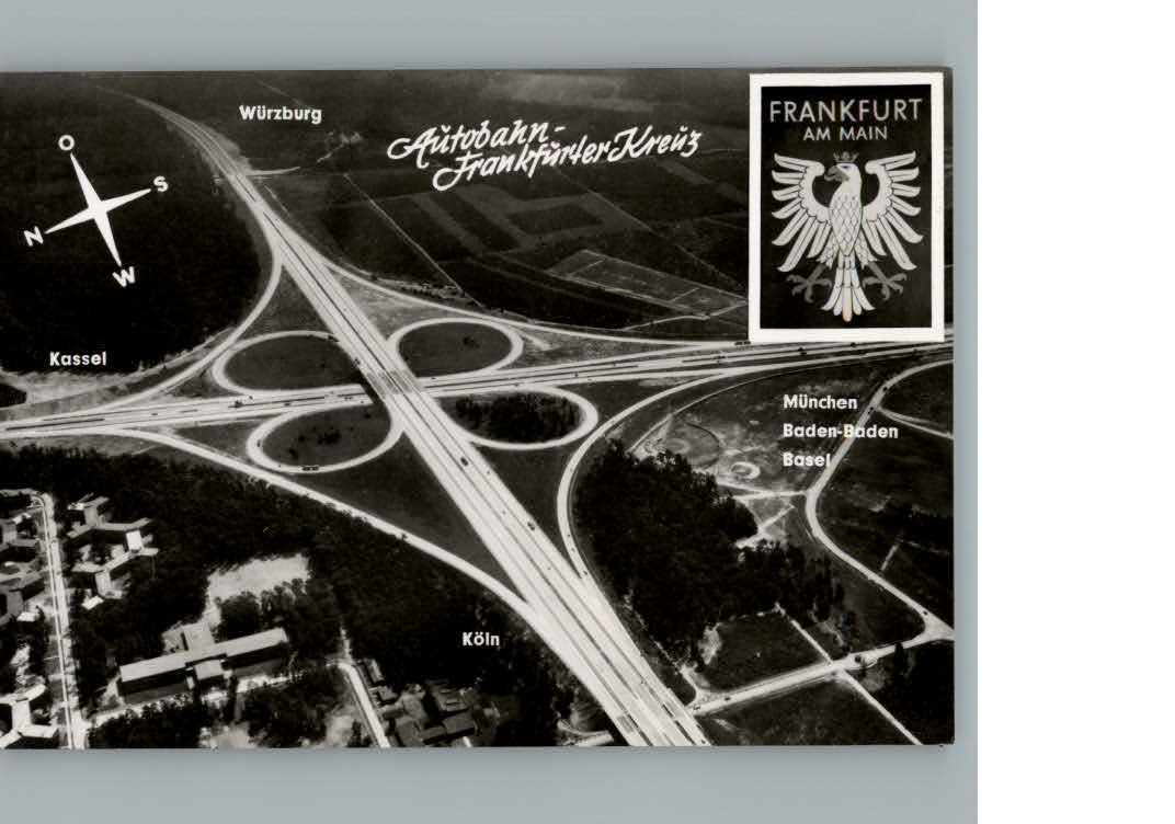 Frankfurt Main Fliegeraufnahme Autobahn Frankfurter Kreuz