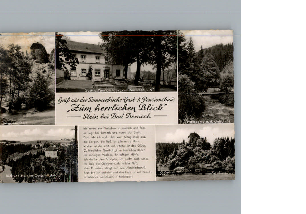 Stein Fichtelgebirge Gasthaus Pension Zum herrlichen Blick
