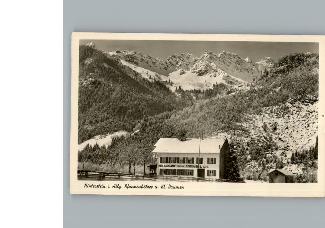 Hinterstein Bad Hindelang Winter-Karte Pension Edelweiss