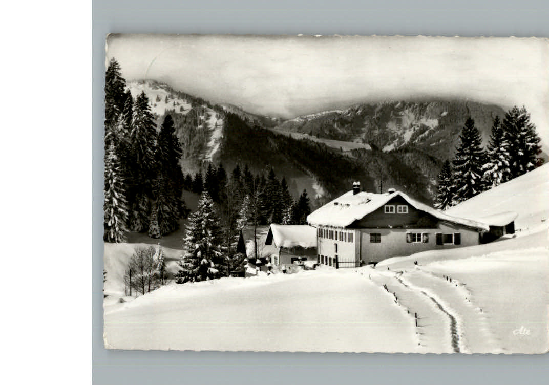 Burgberg Allgaeu Winter-Karte Cafe Alpenblick