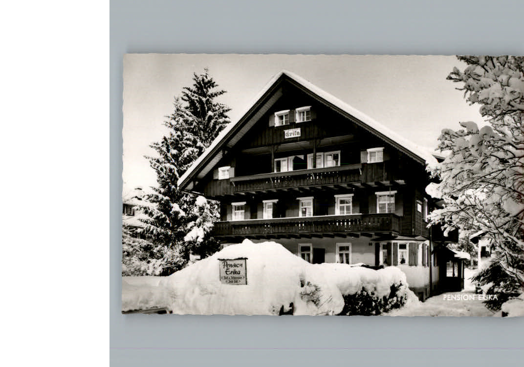 Oberstdorf Winter-Karte Pension Erika