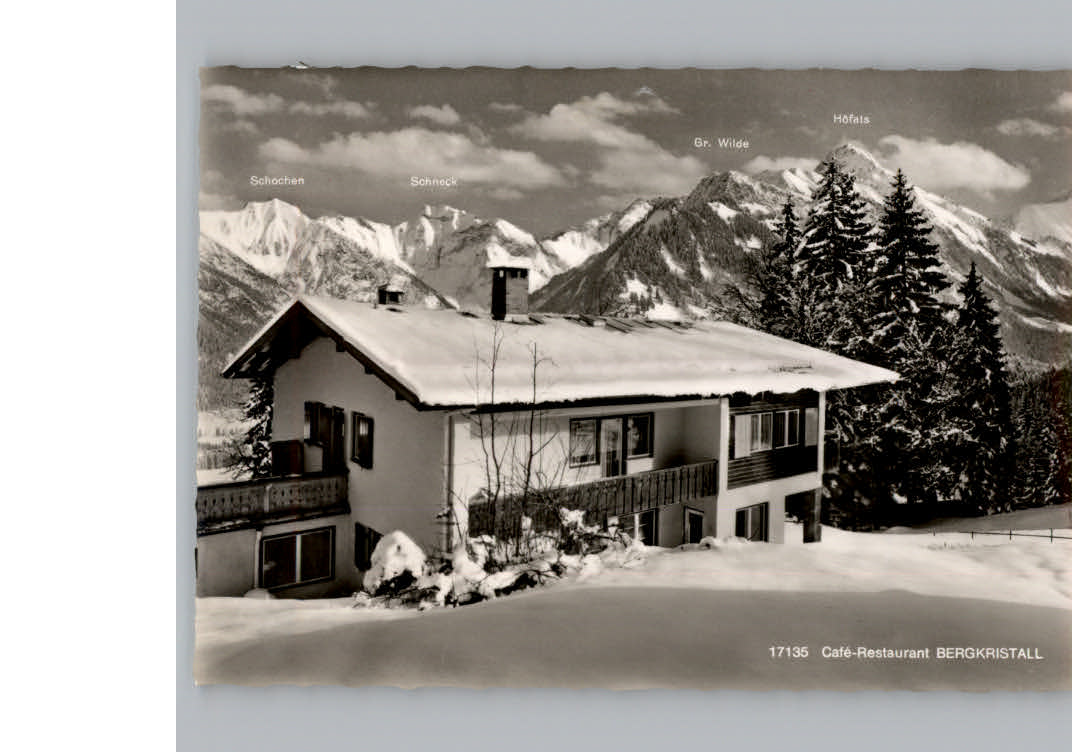 Oberstdorf Winter-Karte Cafe Bergkristall