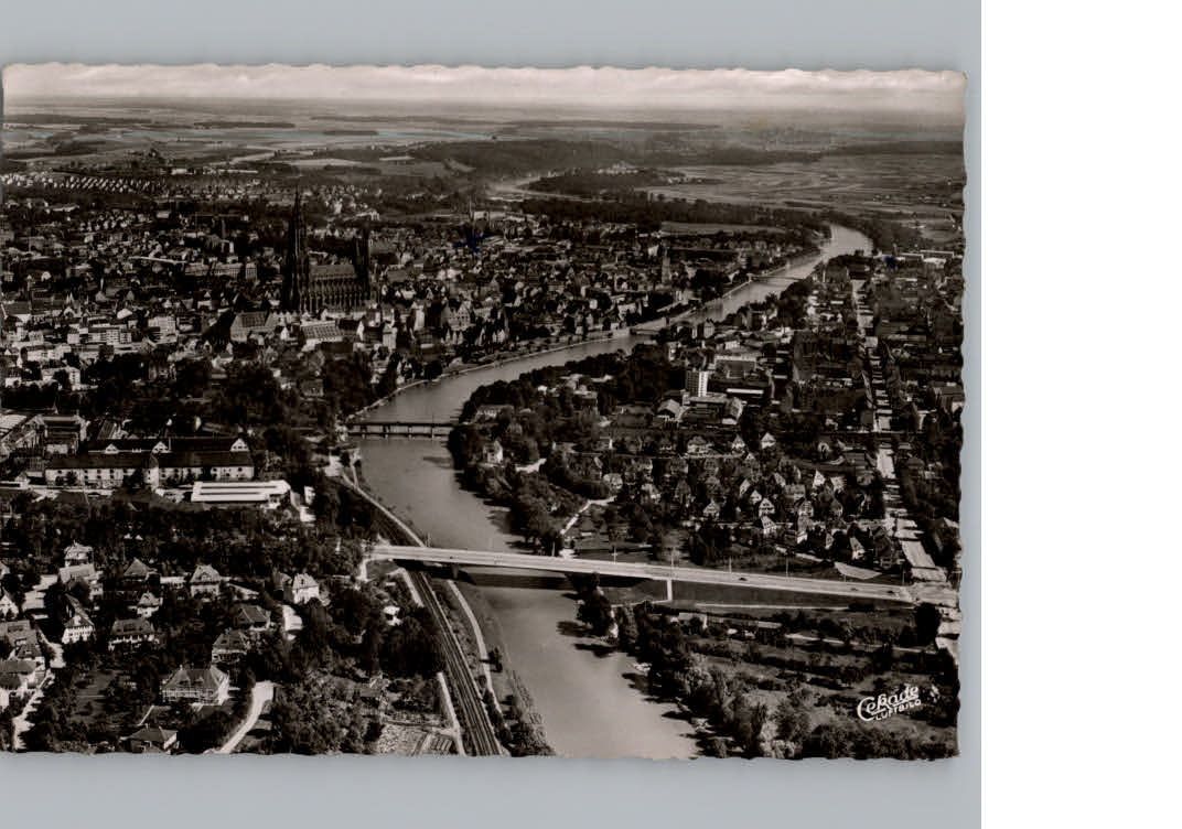 Ulm Donau Fliegeraufnahme
