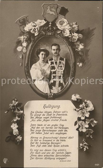 Adel Braunschweig Huldigung Prinzessin Viktoria Luise Pri