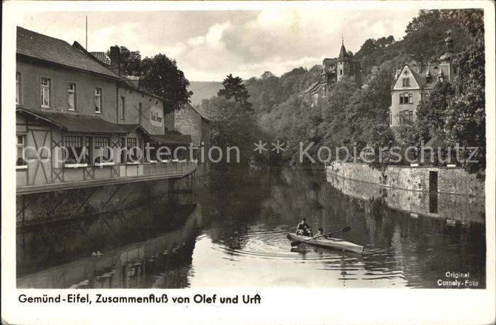 Foto Cornely Nr. 382 Gemünd-Eifel Zusammenfluß Olef Urft