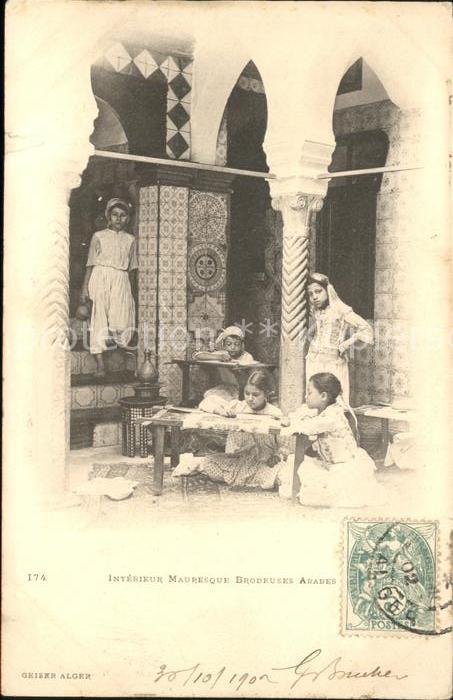 Weberei Typen Kinder Mauresque Brodeuses Arabes