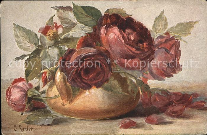 Kuenstlerkarte C. Rieder Blumen