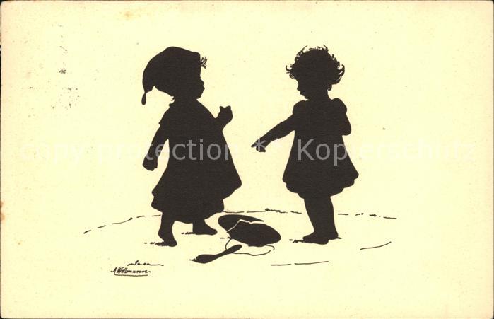Scherenschnitt Schattenbildkarte Kinder