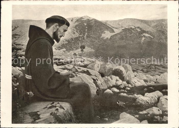 Kuenstlerkarte Fritz Kunz Franziskus von Assisi