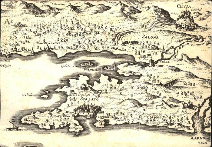 Split Spalato Kupferstichkarte