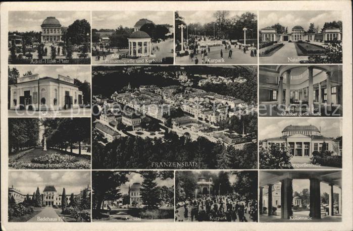 Franzensbad Boehmen Quellenhalle Kolonnade Kurpark Badehaus