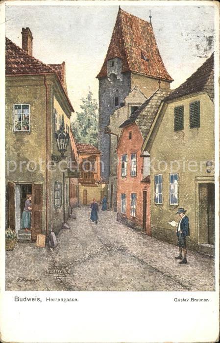 Budweis Ceske Budejowice Künstlerkarte Gustav Brauner