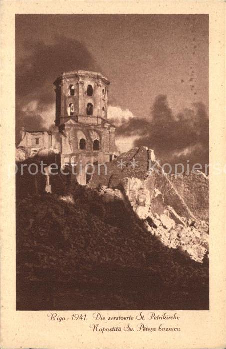 Riga Lettland St. Petrikirche zerstört