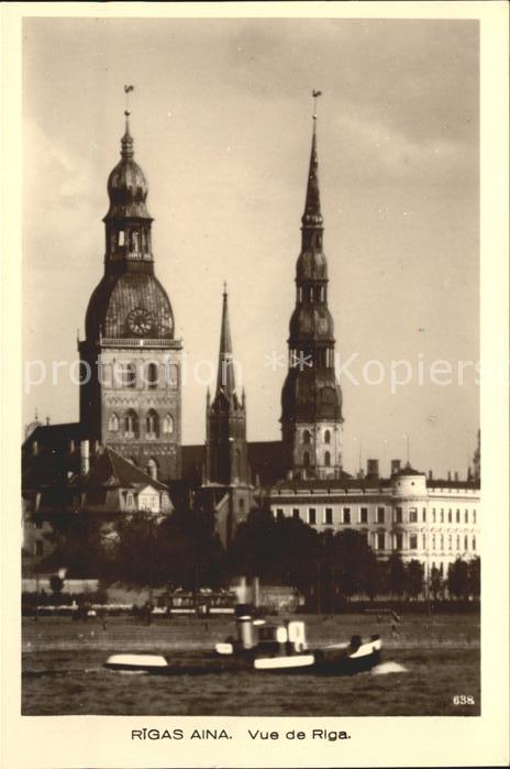 Riga Lettland Rigas Aina Vue de Riga Dampfschiff