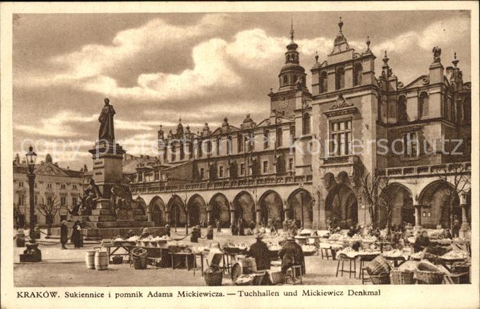 Krakow Krakau Adama Mickiewicza Tuchhallen Denkmal