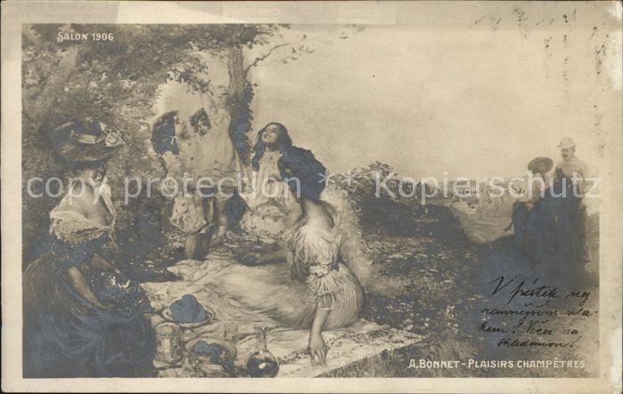 Kuenstlerkarte A. Bonnet Plaisirs Champetres