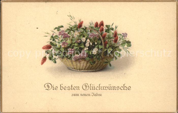 Neujahr Blumenkorb Wünsche