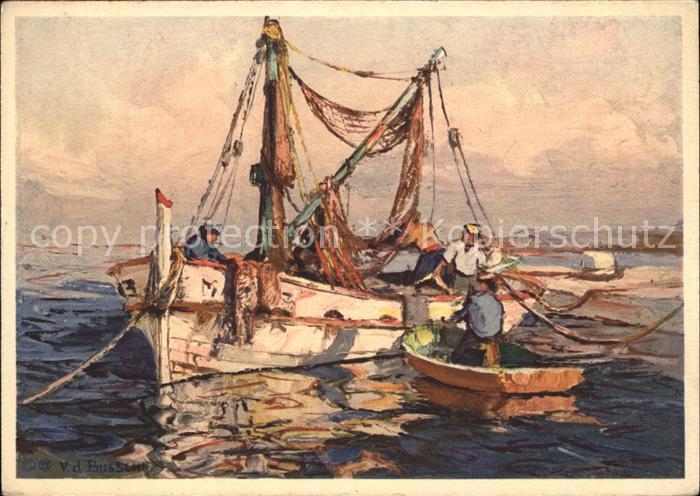 Fischerei Künstlerkarte V. d. B.