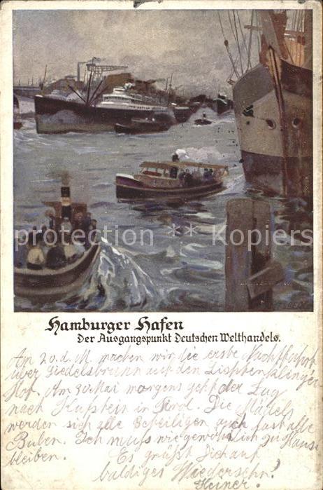 Hafenanlagen Hamburger Hafen Dampfschiffe